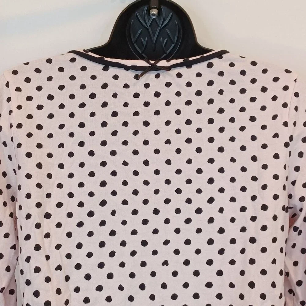 KATE SPADE Sz S Dream A Little Dream Polka Dot Pink Night T Pocket Casual Lounge - Picture 9 of 13